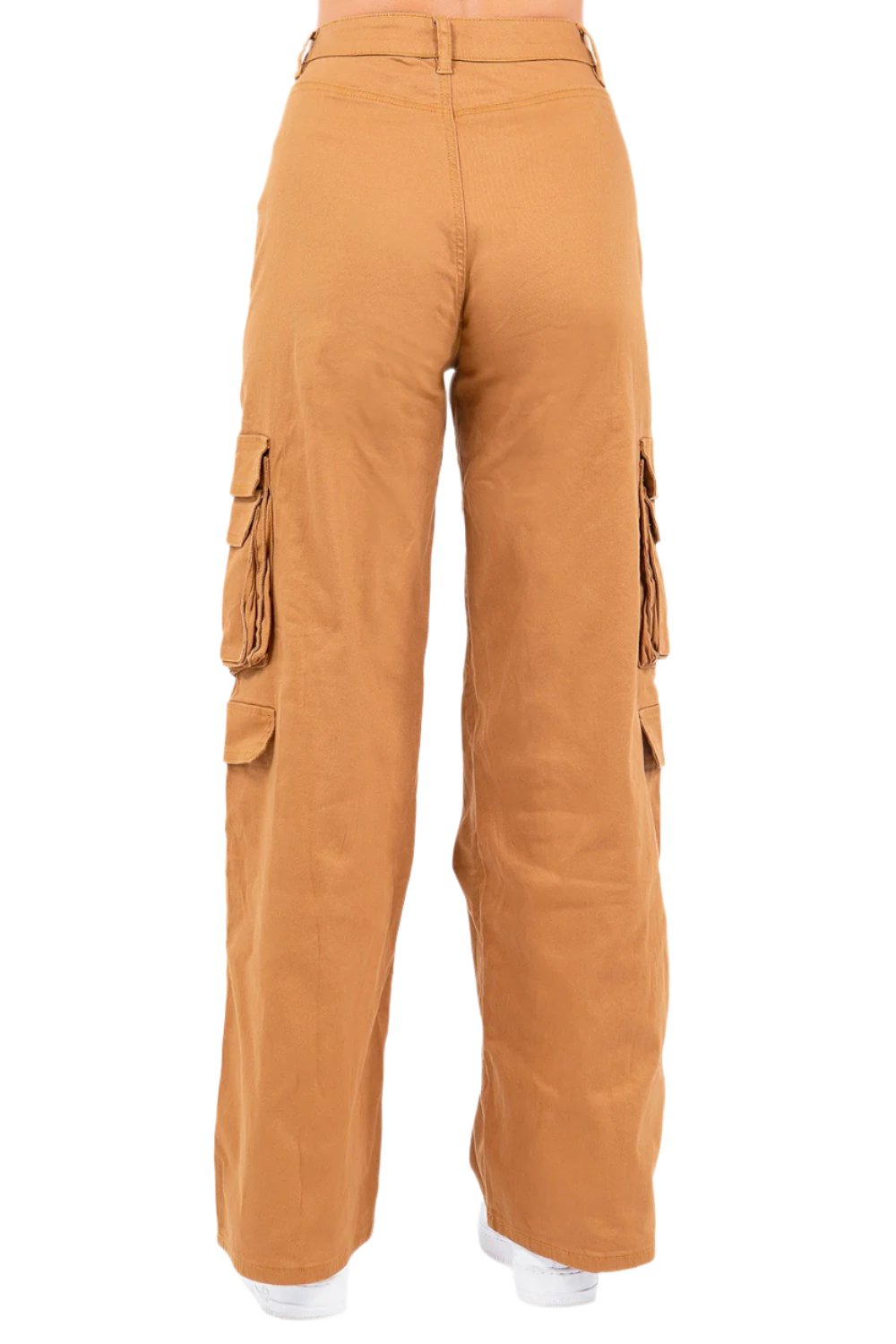 Women's High Waist Straight Cargo Pants - Wheat