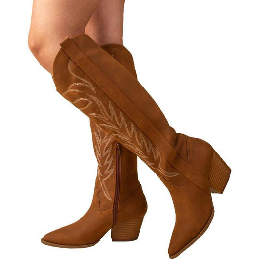 Women Western Knee High Boots