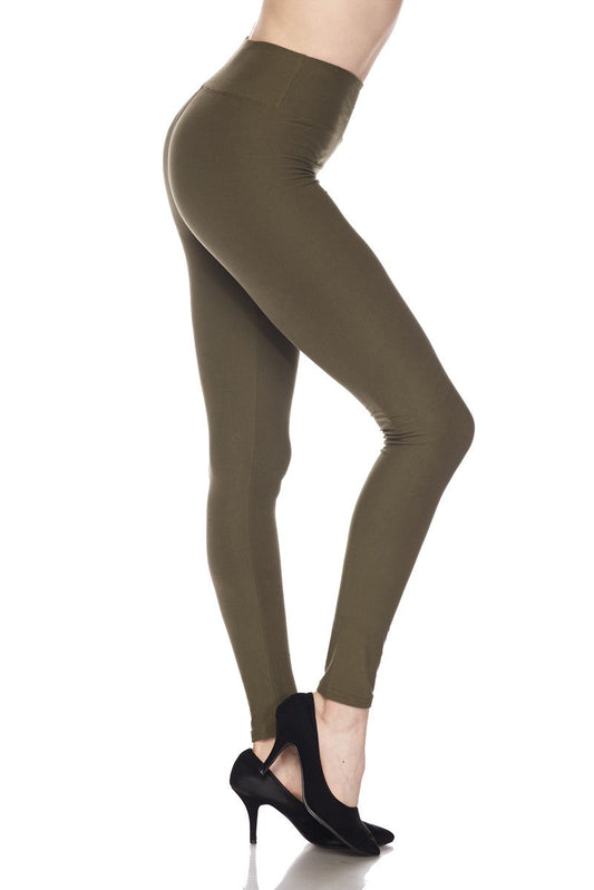 Solid Brushed Ankle Leggings