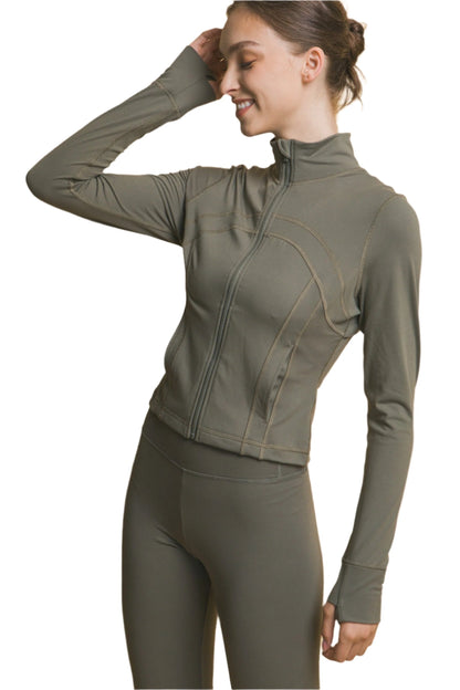 Active Long-Sleeve Zip-Up Performance Top